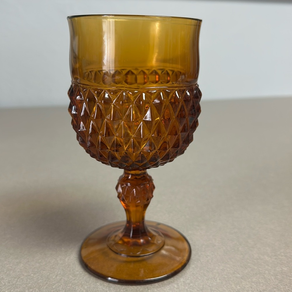 Indiana Glass Amber Goblet #4